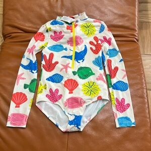 Boden Swim rush guard swimsuit 4 girl . Sz 9-10 years, 140 cm . D23